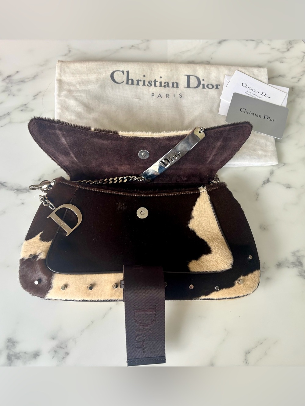 Rare Christian Dior Fur Shoulder Bag Vintage Luxury Collector Bag - Picture 5 of 11